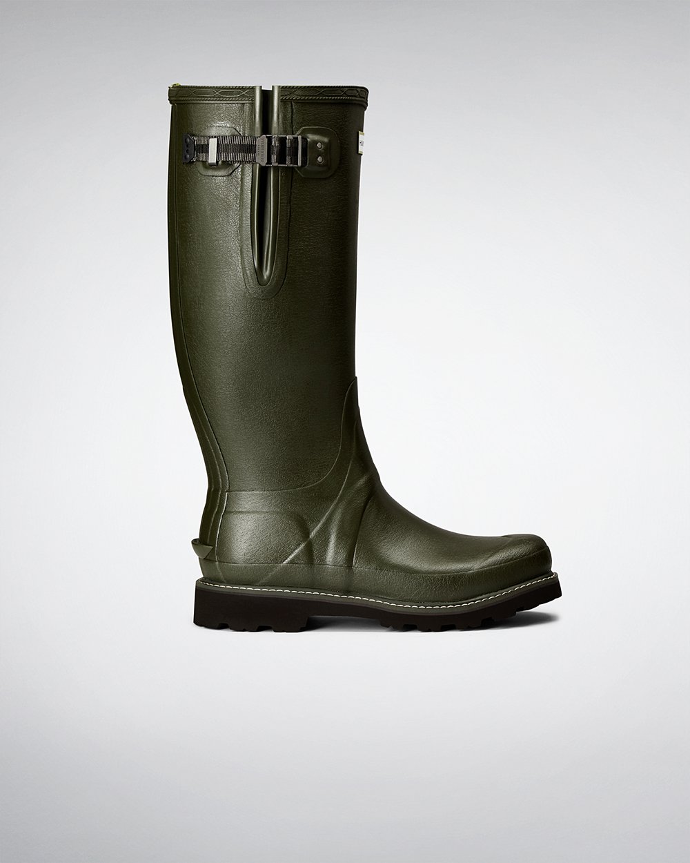 Mens Tall Rain Boots - Hunter Balmoral Side Adjustable (68HVLNCIM) - Dark Olive